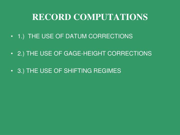 record computations