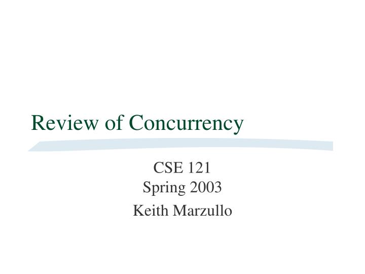 review of concurrency