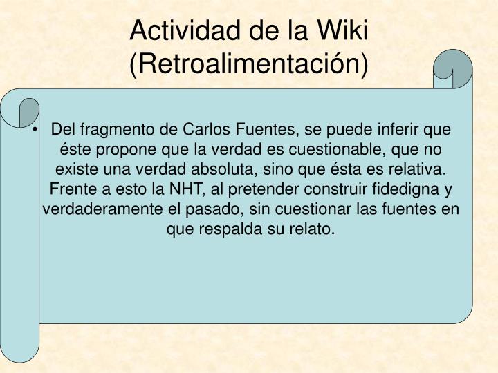 actividad de la wiki retroalimentaci n