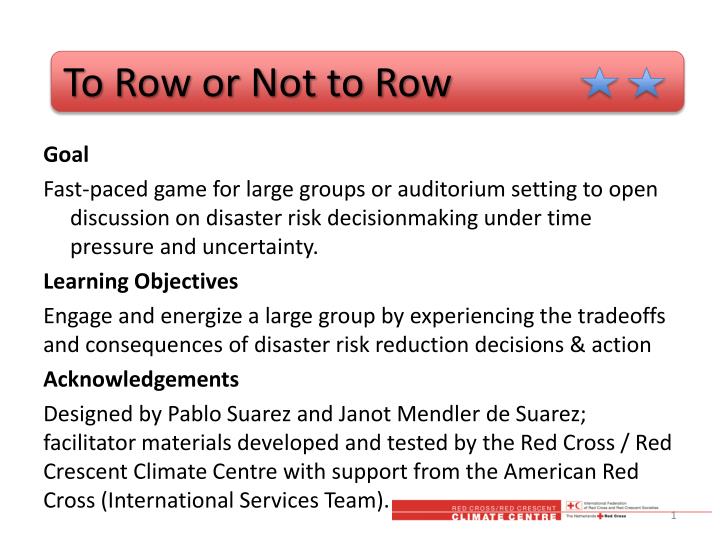 to row or not to row