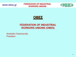 ???? FEDERATION OF INDUSTRIAL WORKERS UNIONS (OBES) Aristeidis Chatzisavidis President