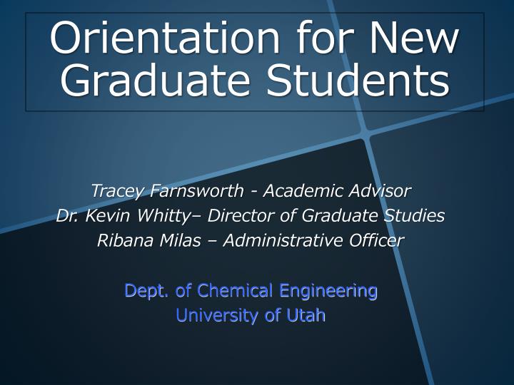 orientation for new graduate students