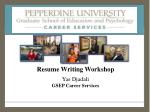 Enhance Your Job Prospects: Resume and Cover Letter Workshop with Yas Djadali - slide 1