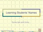 Learning Students’ Names - slide 1