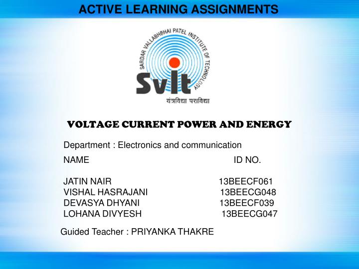 voltage current power and energy
