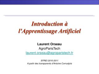 introduction l apprentissage artificiel