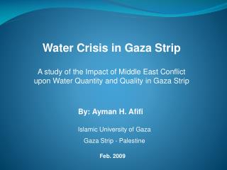 Water Crisis in Gaza Strip