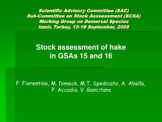 Stock assessment of hake in GSAs 15 and 16