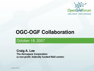 OGC-OGF Collaboration
