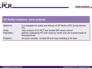 GP IIb / IIIa inhibitors : meta-analysis