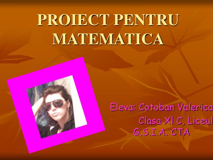 proiect pentru matematica