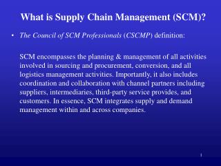 What is Supply Chain Management (SCM)?