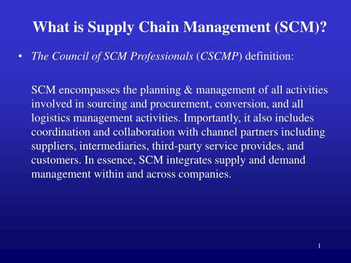 what is supply chain management scm