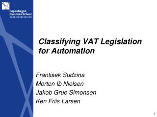 Classifying VAT Legislation for Automation