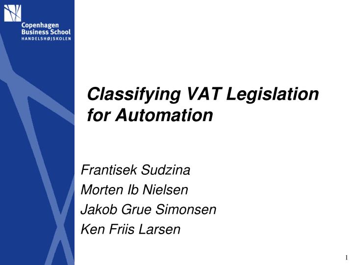 classifying vat legislation for automation