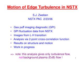 Motion of Edge Turbulence in NSTX