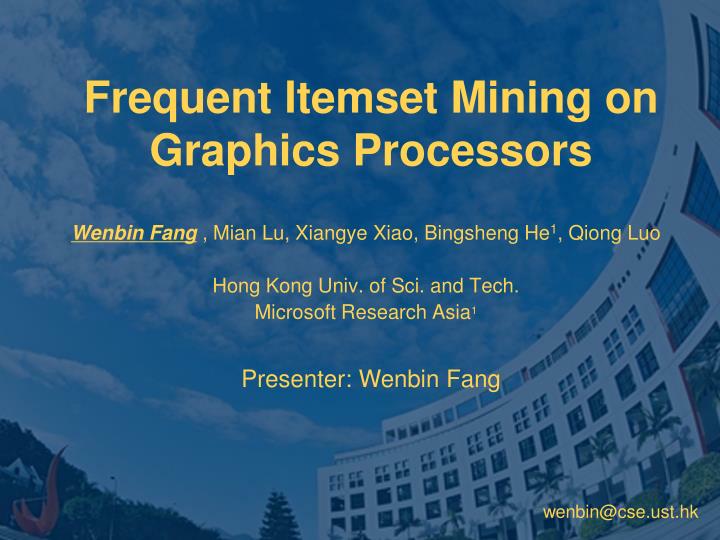 frequent itemset mining on graphics processors