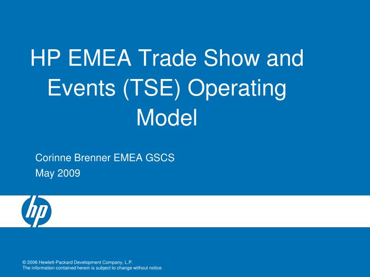 hp emea trade show and events tse operating model