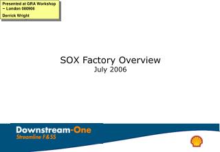 SOX Factory Overview July 2006