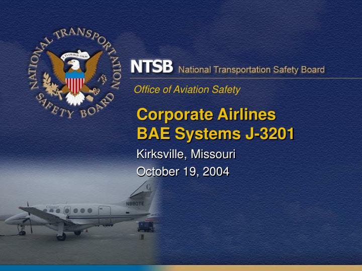 corporate airlines bae systems j 3201