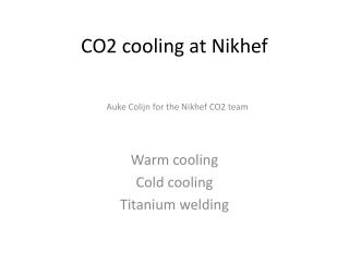 CO2 cooling at Nikhef