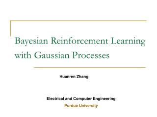 Bayesian Reinforcement Learning with Gaussian Processes