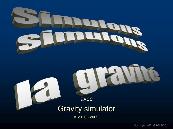 avec gravity simulator