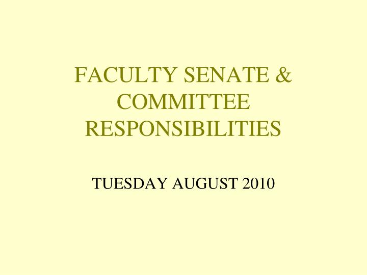 faculty senate committee responsibilities