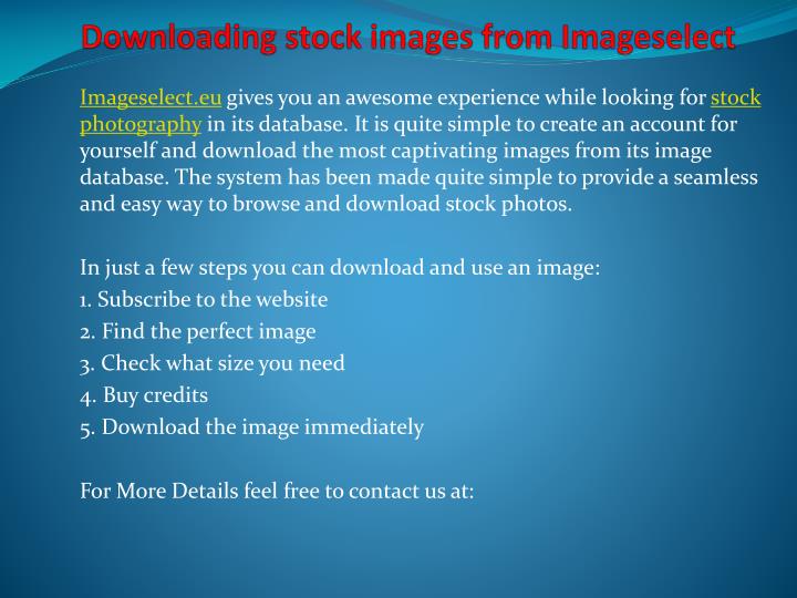 downloading stock images from imageselect