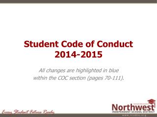 Student Code of Conduct 2014-2015