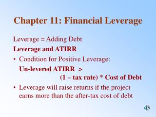 Chapter 11: Financial Leverage