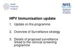 HPV Immunisation update - slide 1