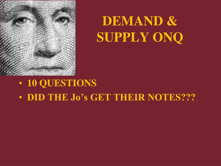 demand supply onq