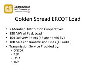 Golden Spread ERCOT Load