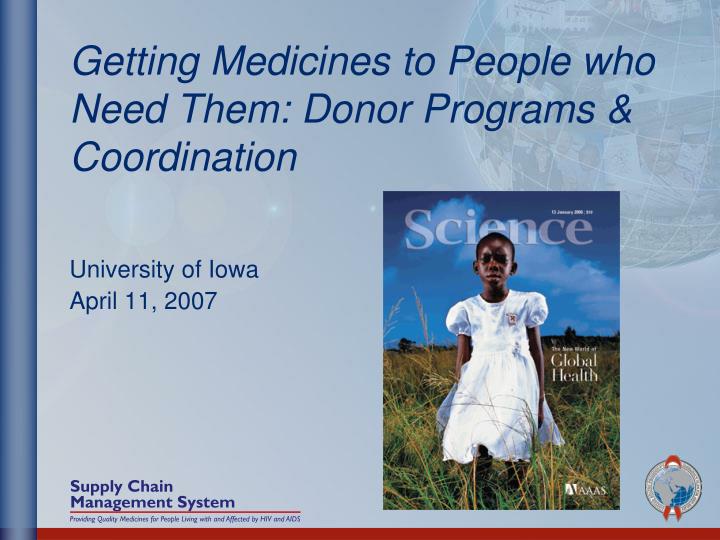 getting medicines to people who need them donor programs coordination