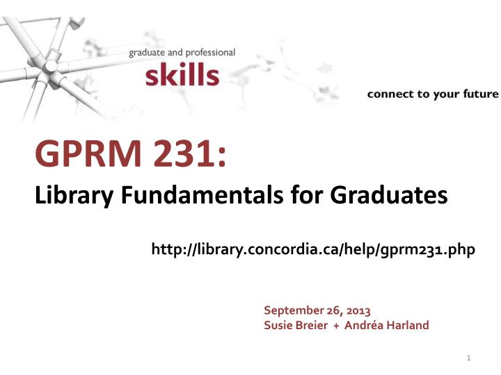 gprm 231 library fundamentals for graduates