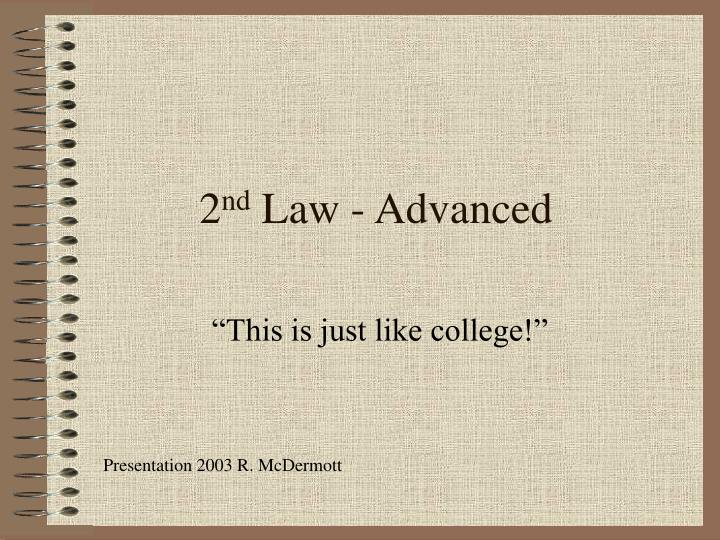 2 nd law advanced