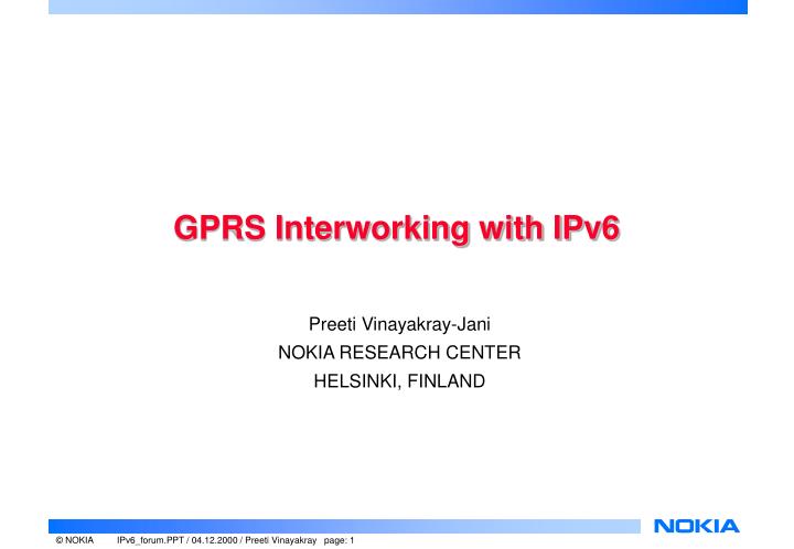 gprs interworking with ipv6