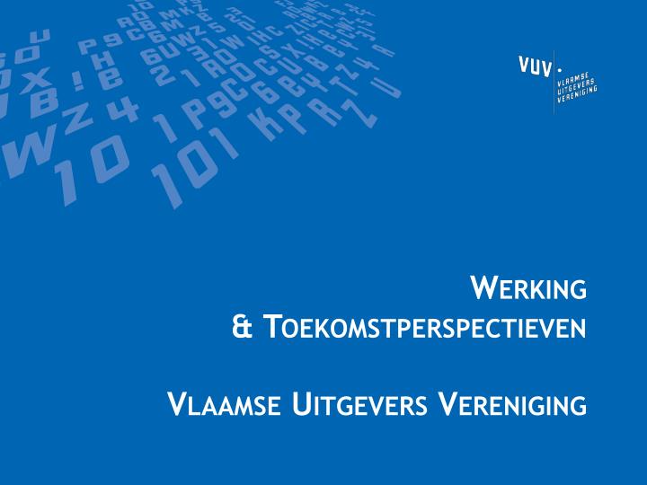 werking toekomstperspectieven vlaamse uitgevers vereniging