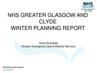 NHS GREATER GLASGOW AND CLYDE WINTER PLANNING REPORT