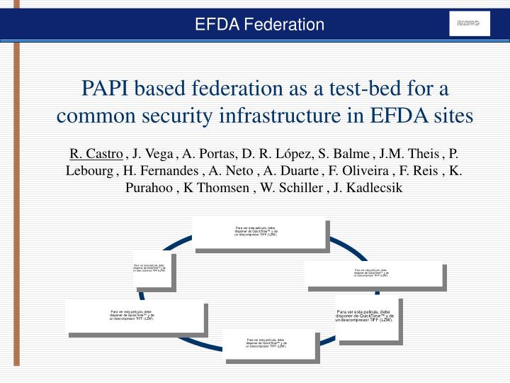 papi based federation as a test bed for a common security infrastructure in efda sites
