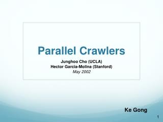 Parallel Crawlers