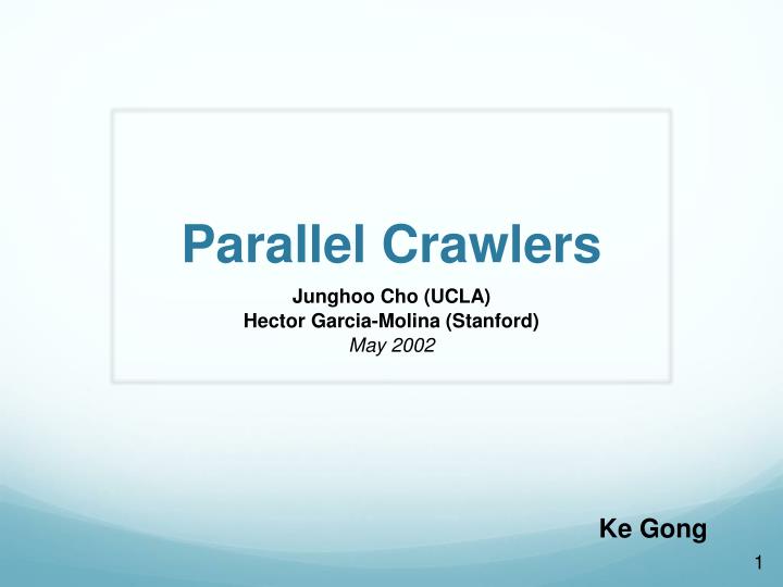 parallel crawlers