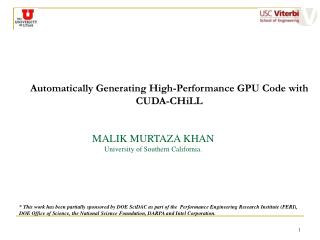 Automatically Generating High-Performance GPU Code with CUDA-CHiLL