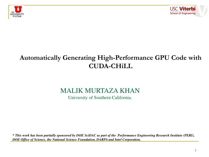 automatically generating high performance gpu code with cuda chill