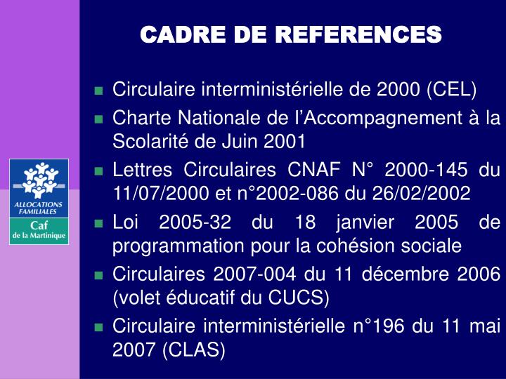 cadre de references