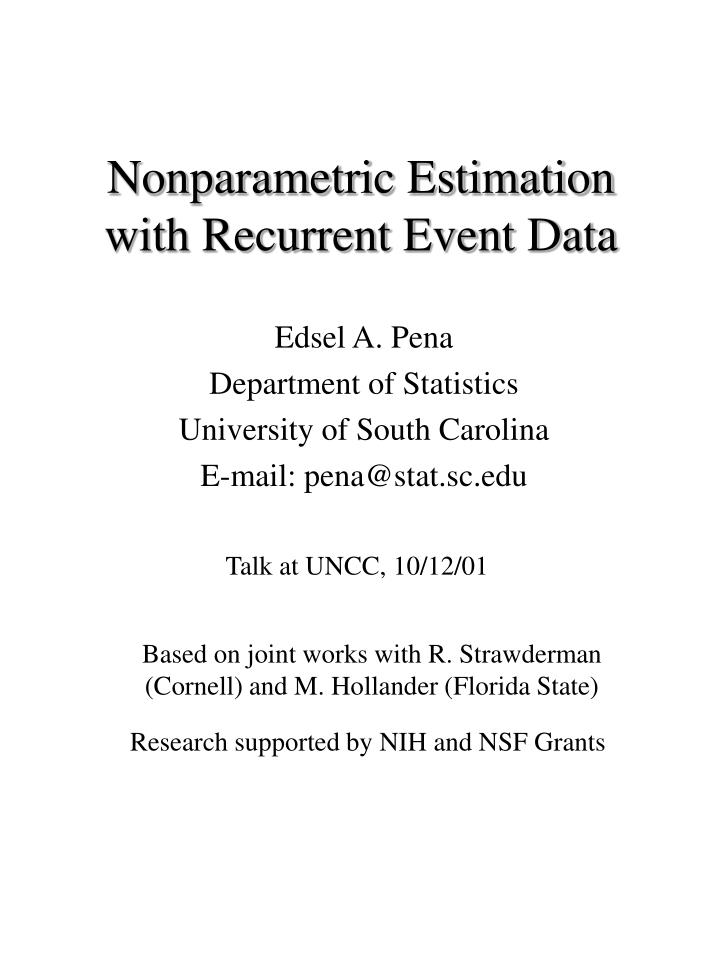 nonparametric estimation with recurrent event data
