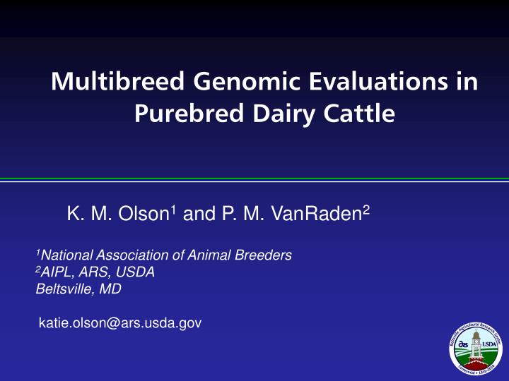 multibreed genomic evaluations in purebred dairy cattle