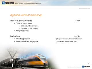 Agenda vertical workshop