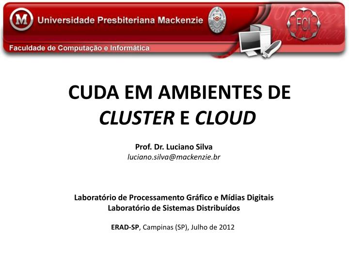 cuda em ambientes de cluster e cloud